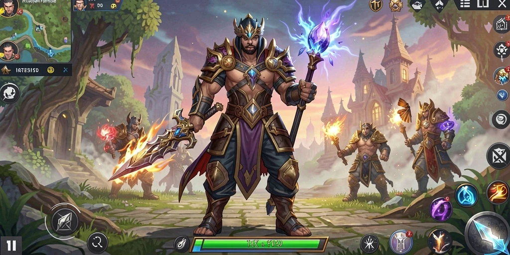 Tangkapan layar gameplay 33ZK yang menunjukkan pertarungan epik di dunia fantasi.