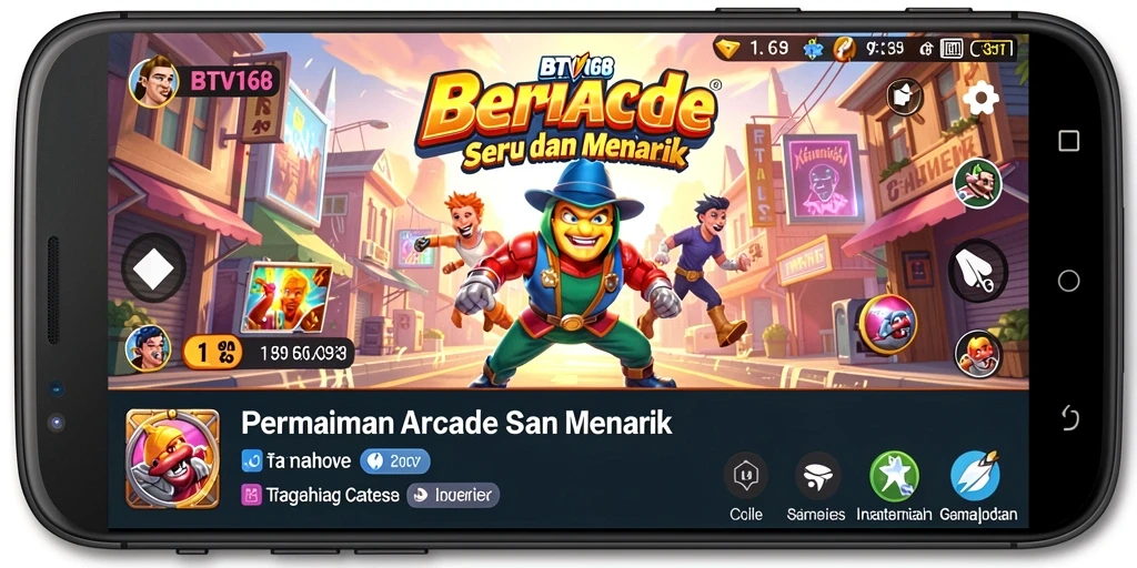 Tangkapan layar BTV168 dengan aksi gameplay Arcade yang seru.