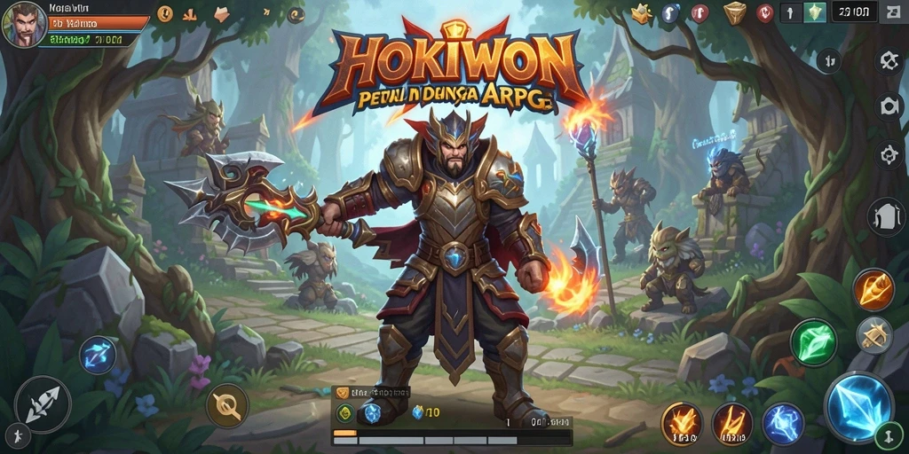 Screenshot gameplay HOKIWON yang menampilkan pertarungan seru.