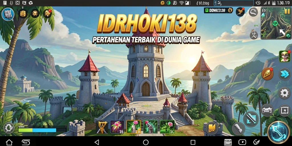 Tampilan gameplay menegangkan dari IDRHOKI138 dalam Tower Defense.