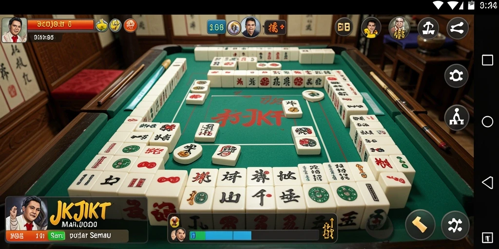 Tampilan gameplay Mahjong yang menantang dan penuh strategi.