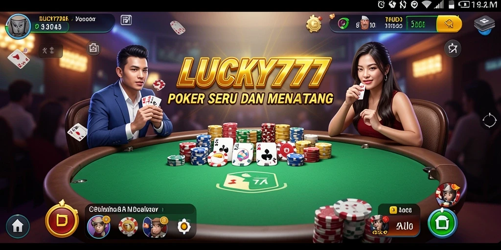 Tampilan gameplay LUCKY777 yang menarik dengan suasana poker yang mendebarkan.