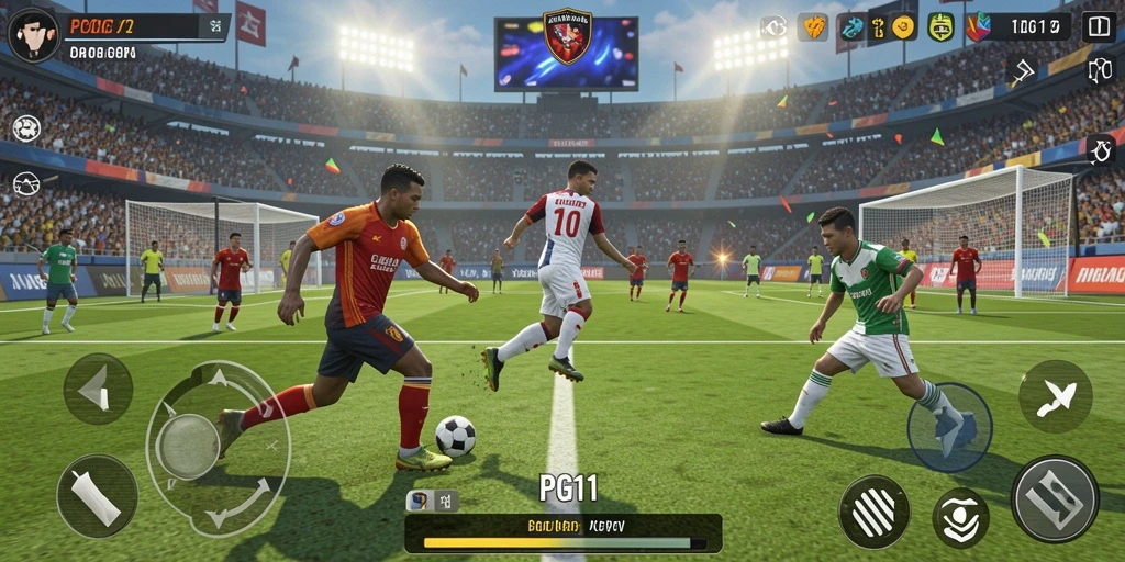 Tampilan gameplay PG11 yang intens dalam kompetisi olahraga.