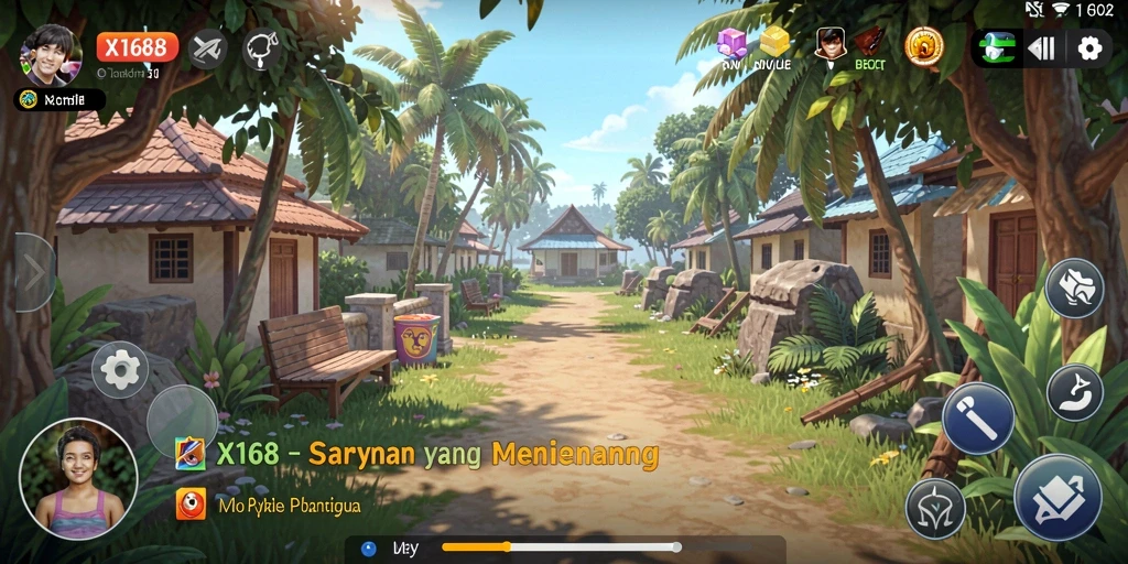 Tampilan gameplay X168 yang menarik dan penuh warna.
