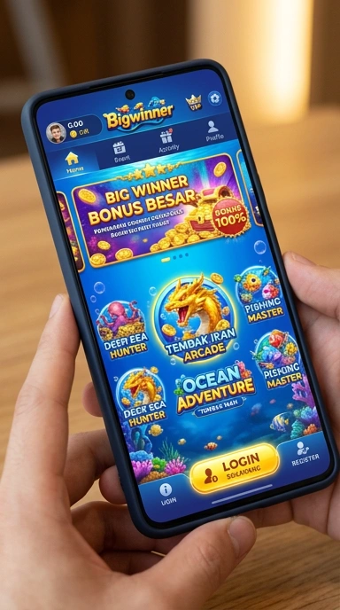 Tampilan depan pusat unduh bigwinner yang mudah digunakan.
